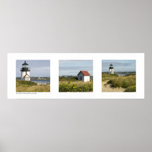 Póster Faro Nantucket, Triptych de Massachusetts