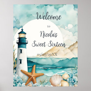Póster Faro Náutico Dulce Dieciséis Cumpleaños