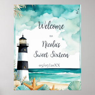 Póster Faro Náutico Dulce Dieciséis Cumpleaños