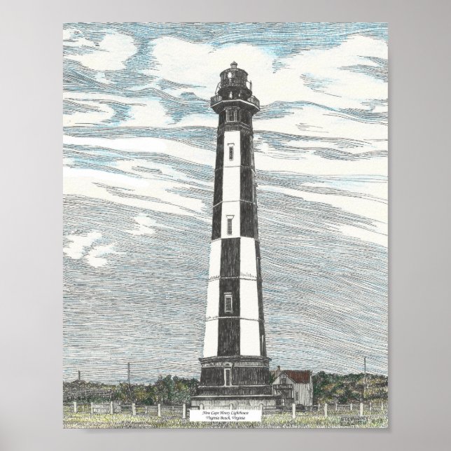 Póster Faro nuevo de Cape Henry (Frente)