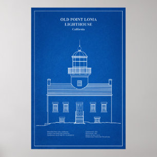 Póster Faro Old Point Loma - California – AD