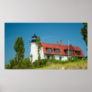 Póster Faro Point Betsie, Frankfort, Michigan
