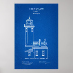 Póster Faro Point Wilson - Washington - AD
