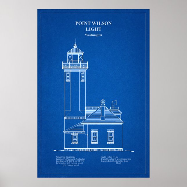 Póster Faro Point Wilson - Washington - AD (Frente)