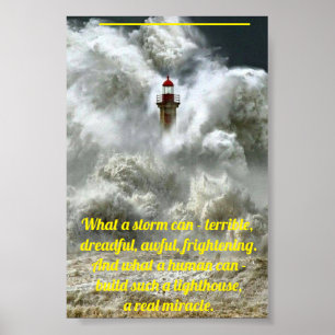 Póster Faro Poster en tormenta