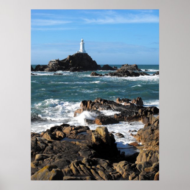 Póster Faro Rocas y Corbiere, Jersey (Frente)