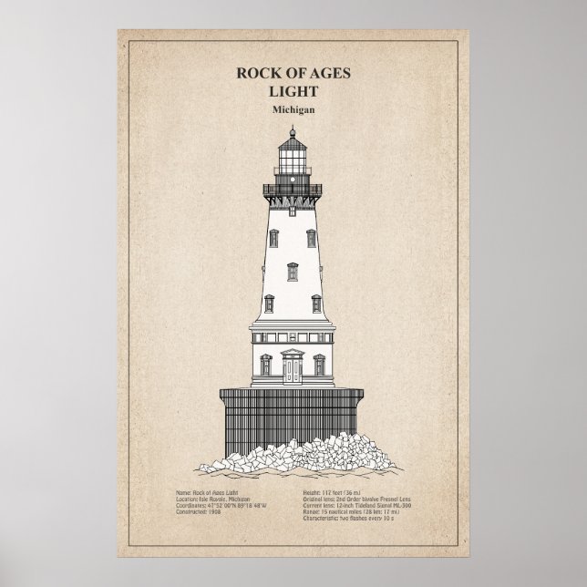 Póster Faro Rock of Ages - Michigan - SBD (Frente)