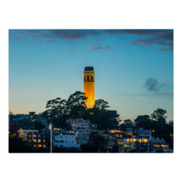 Póster Faro sobre la bahía