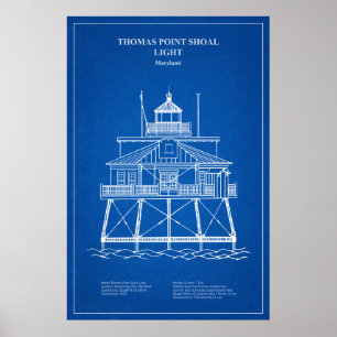 Póster Faro Thomas Point Shoal - Maryland - AD