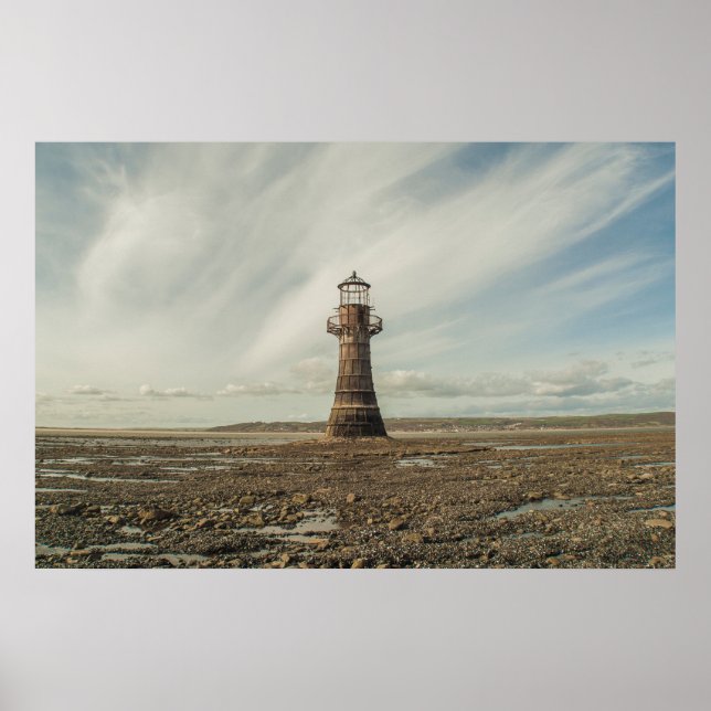 Póster Faro Whiteford, Península de Gower, Gales del Sur (Frente)