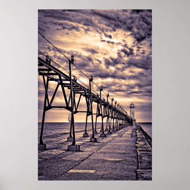 Póster Faro y muelle de Grand Haven, Grand Haven (Frente)