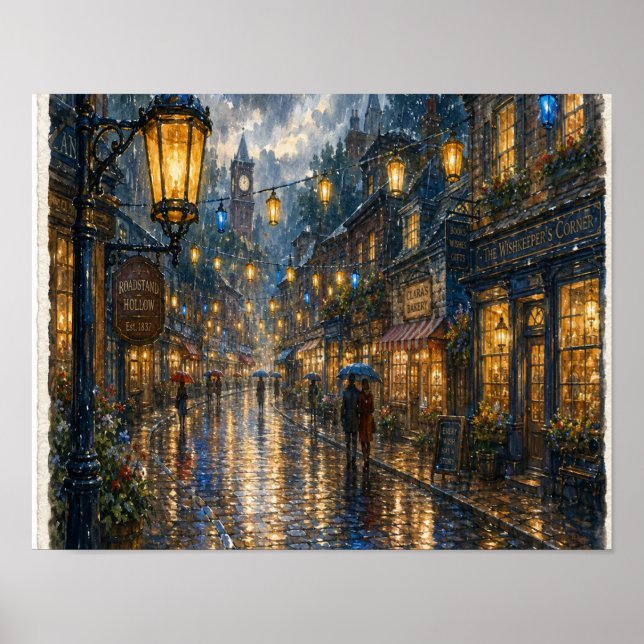 Póster Faroles en la Lluvia, Placa RH-WC-005 (Frente)