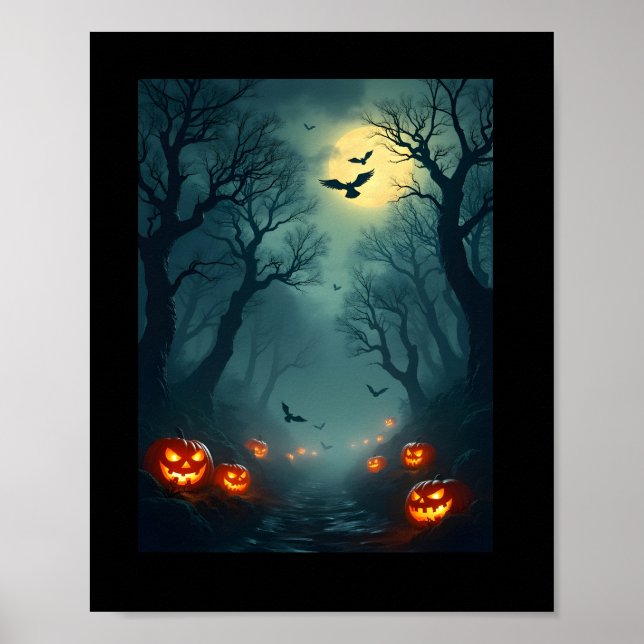 Póster Faroles Jack-O' y Luna llena (Frente)