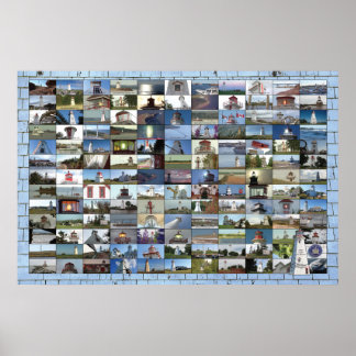 Póster Faros del Poster de la Isla del Príncipe Eduardo