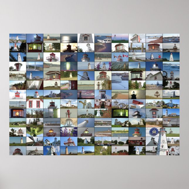 Póster Faros del Poster de la Isla del Príncipe Eduardo (Frente)