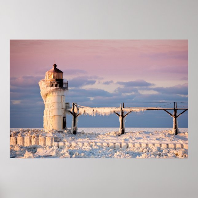 Póster Faros | Faro del lago Michigan (Frente)