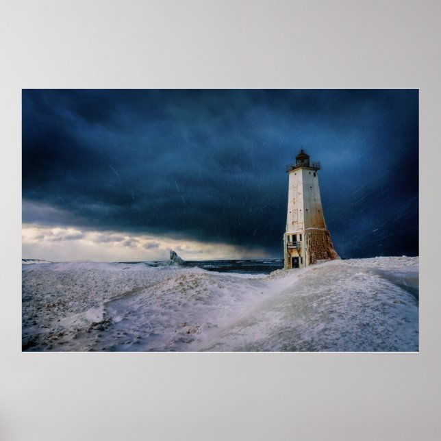 Póster Faros | Faro Frankfort Lago Michigan (Frente)