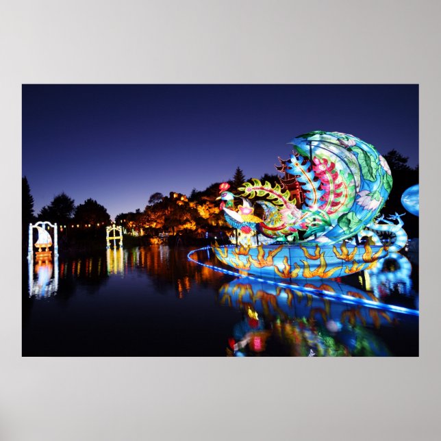 Póster Faros japoneses de noche (Frente)