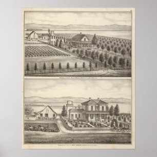 Póster Farrelly, residencias de Mathews, granjas