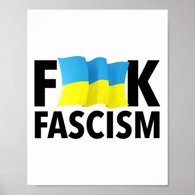 Póster Fascism - Censored With Ukrainian Flag  (Frente)