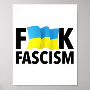 Póster Fascismo - Censurado con bandera de Ucrania