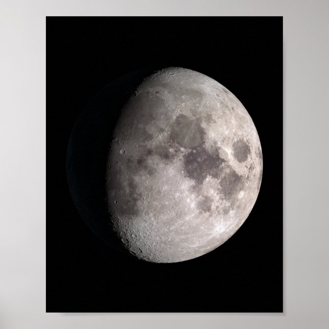 Póster Fase de la luna gibbbous por el lavado (Frente)