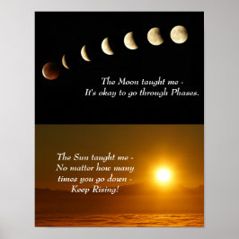 Póster Fases de la luna Poster de citas Inspiradoras de a