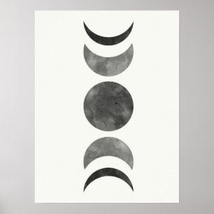 Póster Fases de luna minimalista