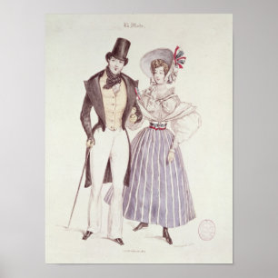 Póster Fashion for Men and Women, 1830