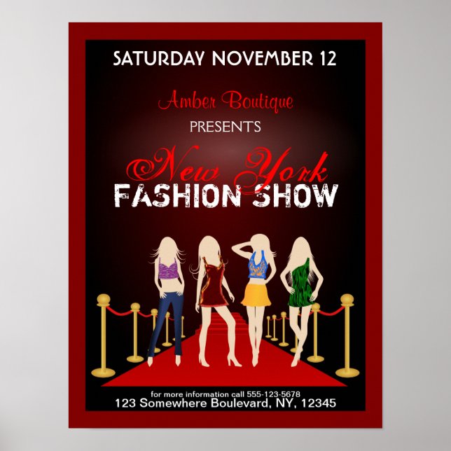 Póster Fashion House Designer Fashion Show Red Poster (Frente)
