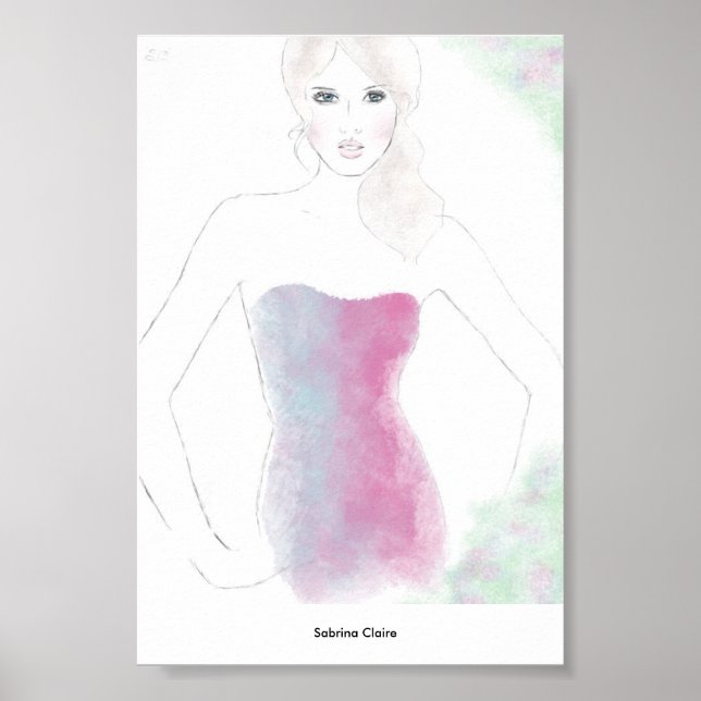 Póster Fashion Sketch - Blend Dress (Frente)