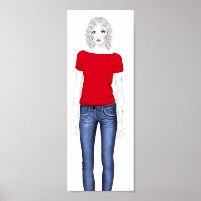 Póster Fashion Sketch - Denim (Frente)