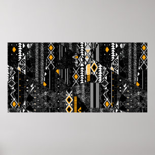 Póster Fashionable and trendy  collage seamless pattern w