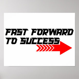 Póster Fast Forward – Bold Red Motivation Quote Design