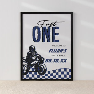 Póster Fast One Boys 1º cumpleaños de ciclismo sucio