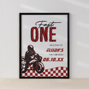Póster Fast One Boys 1º cumpleaños de ciclismo sucio