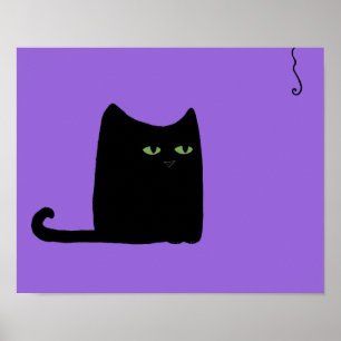 Póster Fat Cat Purple Print (customizable)