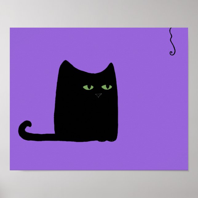 Póster Fat Cat Purple Print (customizable) (Frente)