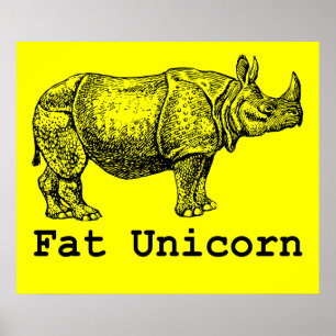 Póster Fat Unicorn Poster