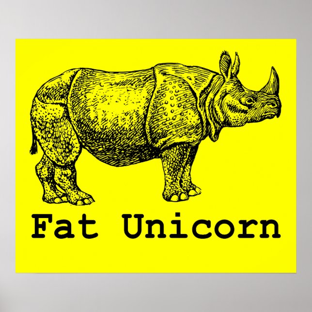 Póster Fat Unicorn Poster (Frente)