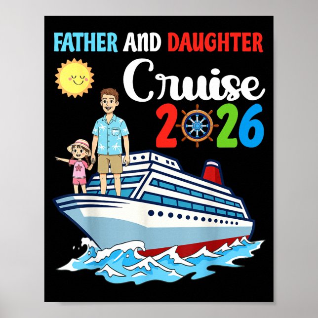 Póster Father &amp; Daughter Cruise 2026 Family Vacation  (Frente)