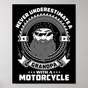 Póster Father Gift Power Of A Grandpa With A Motorcycle