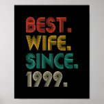 Póster Fathers Day Christmas For Him Her Best Wife Since<br><div class="desc">Fathers Day Christmas For Him Her Best Wife Since 1999 Gift. Perfect gift for your dad,  mom,  papa,  men,  women,  friend and family members on Thanksgiving Day,  Christmas Day,  Mothers Day,  Fathers Day,  4th of July,  1776 Independent day,  Veterans Day,  Halloween Day,  Patrick's Day</div>