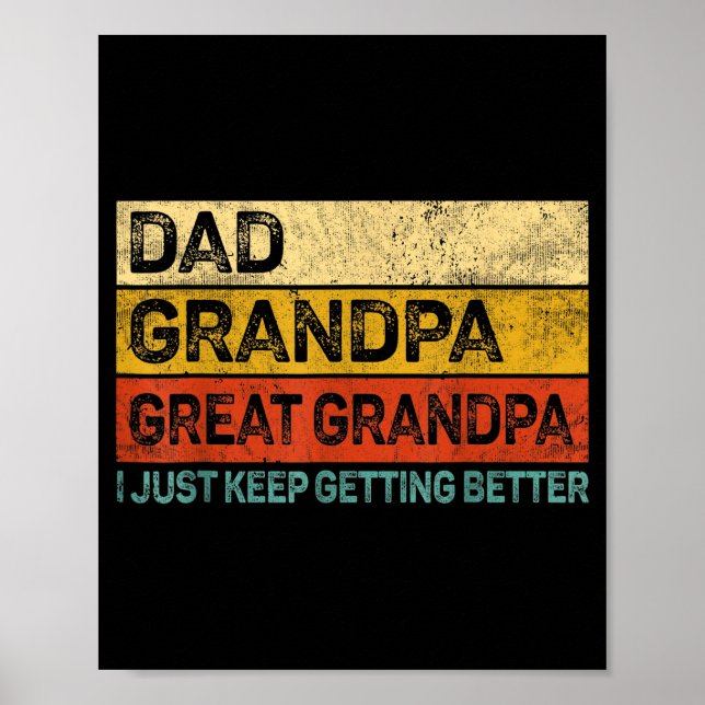 Póster Fathers Day Gift From Grandkids Dad Grandpa Great  (Frente)
