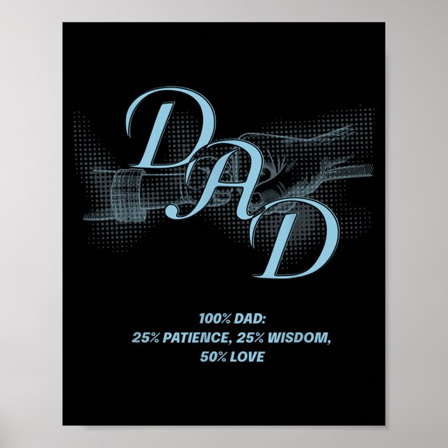 Póster Father's Day Gift – Patience Wisdom Love Dad Quote (Frente)