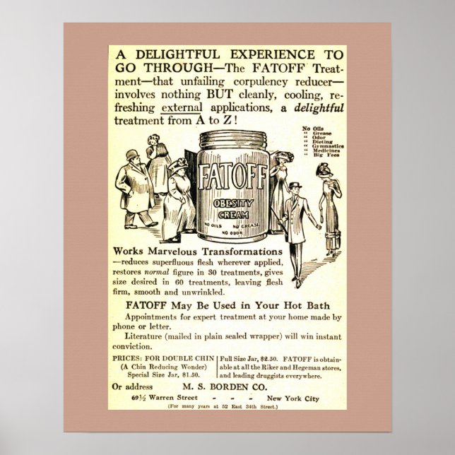 Póster FATOFF De Crema De Reducción De Peso Con Anuncio V (Frente)