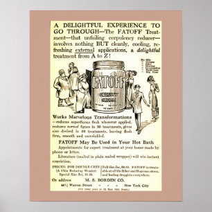 Póster FATOFF De Crema De Reducción De Peso De Publicidad