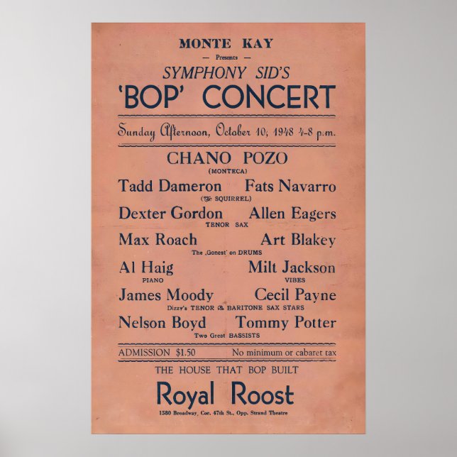 Póster Fats Navarro - Tadd Dameron - Dexter Gordon (Frente)
