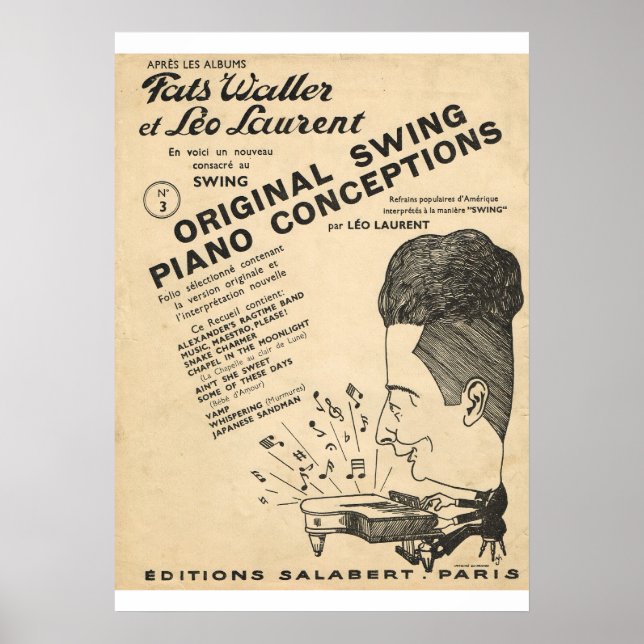 Póster Fats Waller, Conceptos originales de remo de piano (Frente)