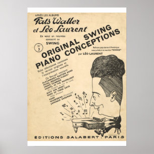 Póster Fats Waller, Conceptos originales de remo de piano
